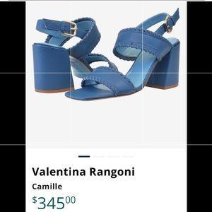 Authentic Valentina Rangoni Camille Sandal Slingback Block Heels 7